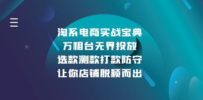 淘系电商实战宝典：万相台无界投放，选款测款打款防守，让你店铺脱颖而出-财兔窝项目网
