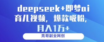 deepseek+即梦ai育儿视频，爆款吸粉，月入1w-财兔窝项目网