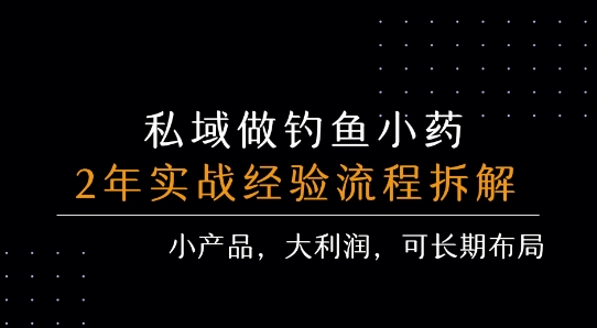 私域做钓鱼小药 每单利润3张+ 详细流程拆解-财兔窝项目网