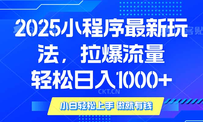 2025年小程序最新玩法，流量直接拉爆，单日稳定变现1000+-财兔窝项目网