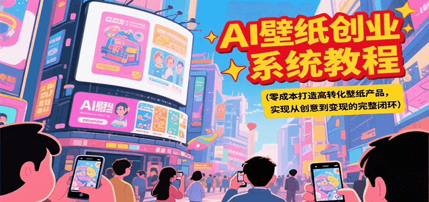 AI壁纸创业系统教程，零成本打造高转化壁纸产品，实现从创意到变现的完整闭环-财兔窝项目网