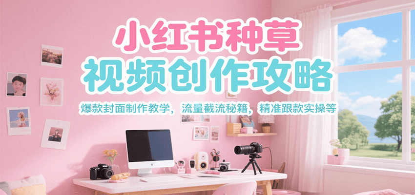 小红书种草视频创作攻略，爆款封面制作教学 ，流量截流秘籍 ，精准跟款实操等-财兔窝项目网