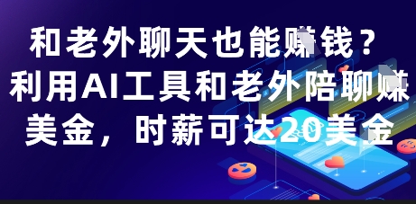 和老外聊天也能挣钱？利用AI工具和老外陪聊挣美金，时薪可达20刀-财兔窝项目网