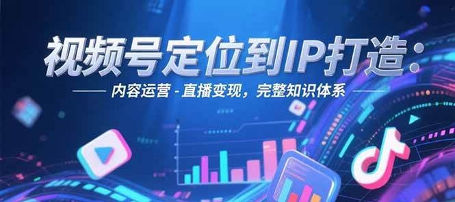 视频号定位到IP打造：账号搭建-内容运营-直播变现，完整知识体系-财兔窝项目网