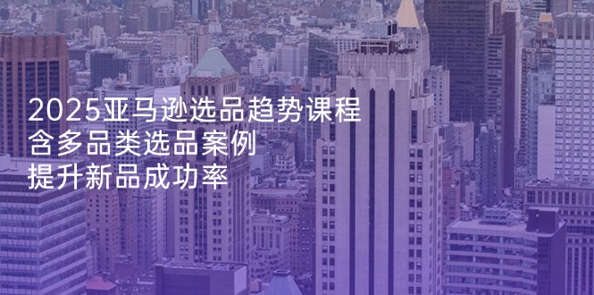 2025亚马逊选品趋势课程，含多品类选品案例，提升新品成功率-财兔窝项目网