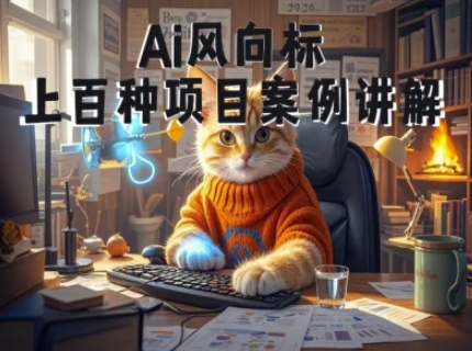 Ai风向标-附100种项目案例玩法-0基础小白到大神ai视频商业应用教学-财兔窝项目网