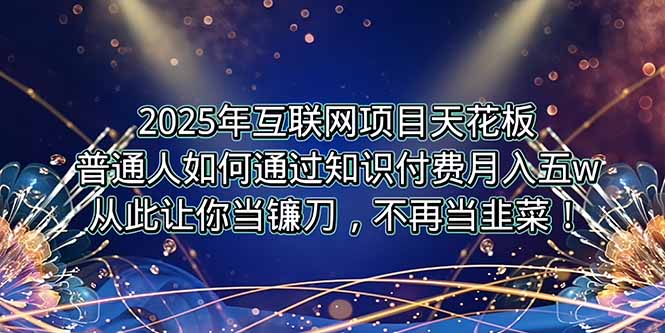 2025年互联网项目天花板，普通人如何通过卖项目实现逆风翻盘，月入5W＋！-财兔窝项目网
