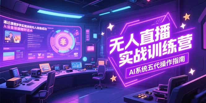 无人直播实操训练营，从设备搭建到话术，AI系统五代操作指南(7月更新-财兔窝项目网