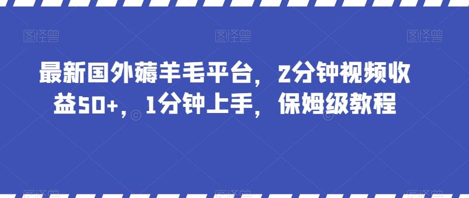最新国外薅羊毛平台，2分钟视频收益50+，1分钟上手，保姆级教程【揭秘】-财兔窝项目网