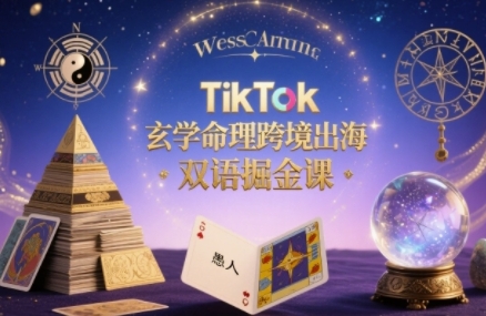 TikTok玄学命理跨境出海双语掘金课，手把手教你用命理知识精准直击海外用户痛点-财兔窝项目网