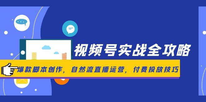 视频号实战全攻略，爆款脚本创作，自然流直播运营，付费投放技巧-财兔窝项目网