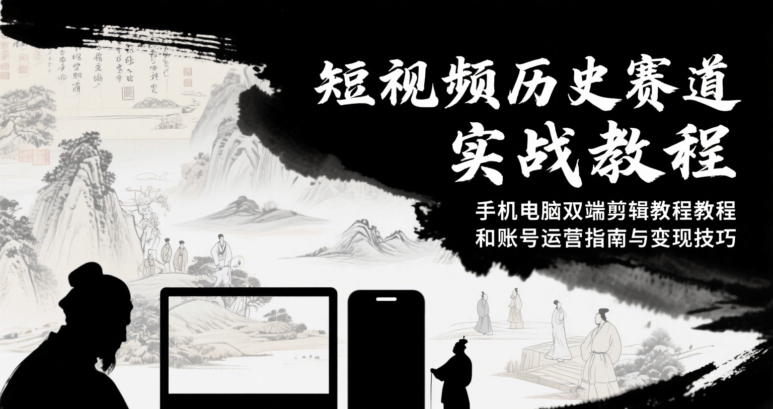 短视频历史赛道实战教程，手机电脑双端剪辑教程和账号运营指南与变现技巧-财兔窝项目网