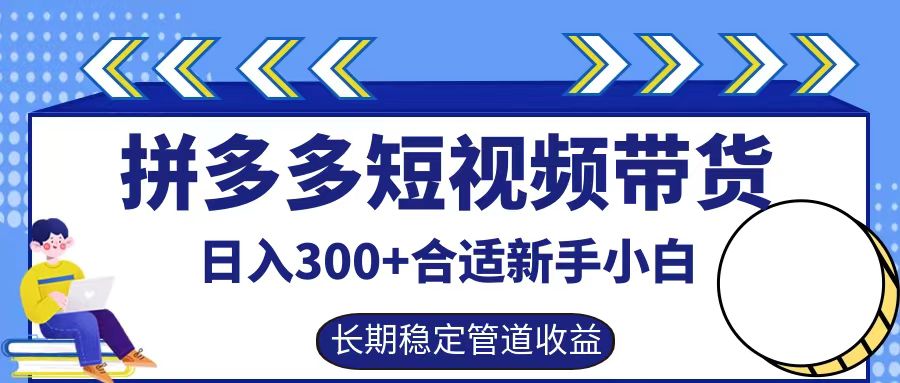 拼多多短视频带货日入300+，实操账户展示看就能学会-财兔窝项目网