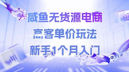 咸鱼无货源电商，高客单价玩法，新手1个月入门-财兔窝项目网