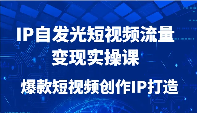 IP自发光短视频流量变现实操课，爆款短视频创作IP打造-财兔窝项目网
