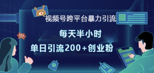 视频号跨平台暴力引流，每天半小时，单日引流200+精准创业粉-财兔窝项目网