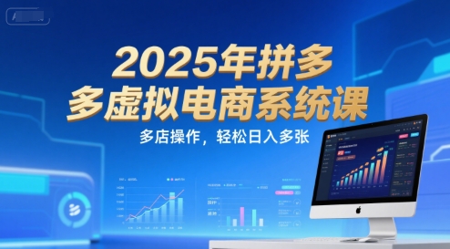 2025年拼多多虚拟电商系统课，多店操作，轻松日入多张-财兔窝项目网