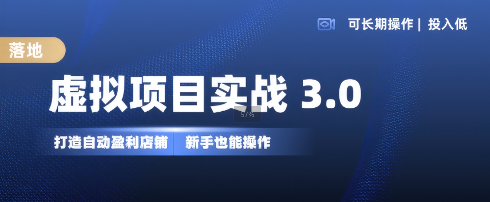 虚拟项目实战3.0，打造自动盈利店铺，可长期操作投入低，新手也能操作-财兔窝项目网
