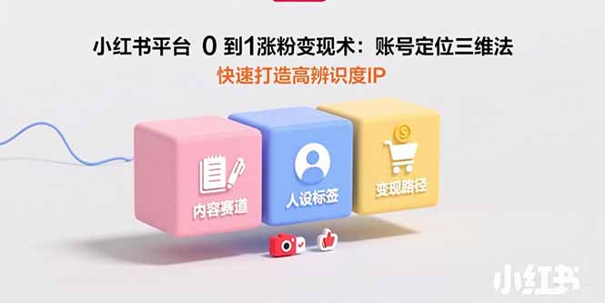小红书平台0到1涨粉变现术：账号定位三维法，快速打造高辨识度IP-财兔窝项目网