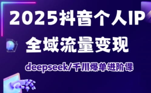 2025抖音个人IP全域流量变现进阶课，deepseek千川爆单进阶课-财兔窝项目网
