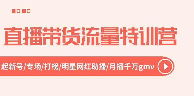 直播带货流量特训营，起新号-专场-打榜-明星网红助播 月播千万gmv(52节-财兔窝项目网