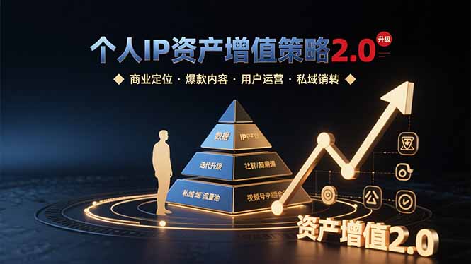个人IP资产增值策略2.0 拆解商业定位/爆款内容/用户运营/私域销转四大模块-财兔窝项目网