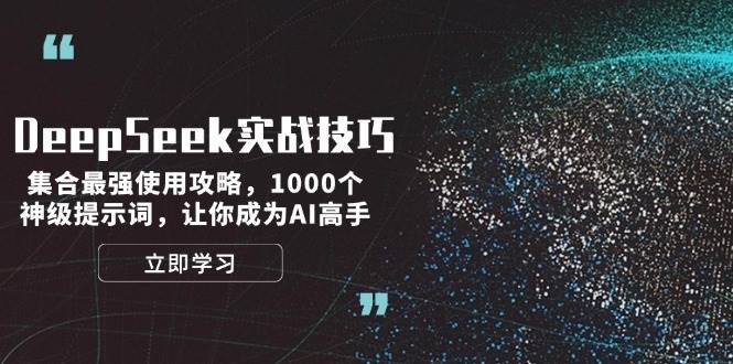 DeepSeek实战技巧：集合最强使用攻略，1000个神级提示词，让你成为AI高手-财兔窝项目网