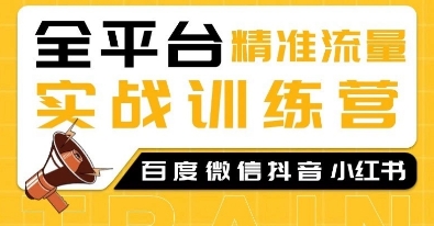 全平台精准流量实战训练营，百度微信抖音小红书SEO引流教程-财兔窝项目网
