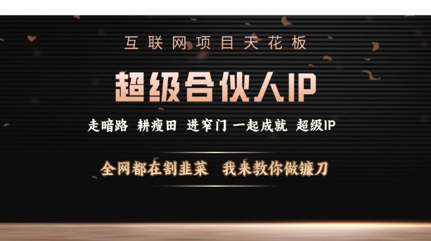 互联网项目天花板，超级合伙人IP，全网都在割韭菜，我来教你做镰刀【仅揭秘】-财兔窝项目网