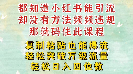 小红书靠复制粘贴一周突破万级流量池干货，以减肥为例，每天稳定引流变现四位数【揭秘】-财兔窝项目网