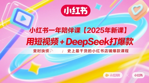 小红书一年陪伴课【2025年新课】，用短视频+deepSeek打爆款，史上最干货的小红书店铺爆款课程-财兔窝项目网