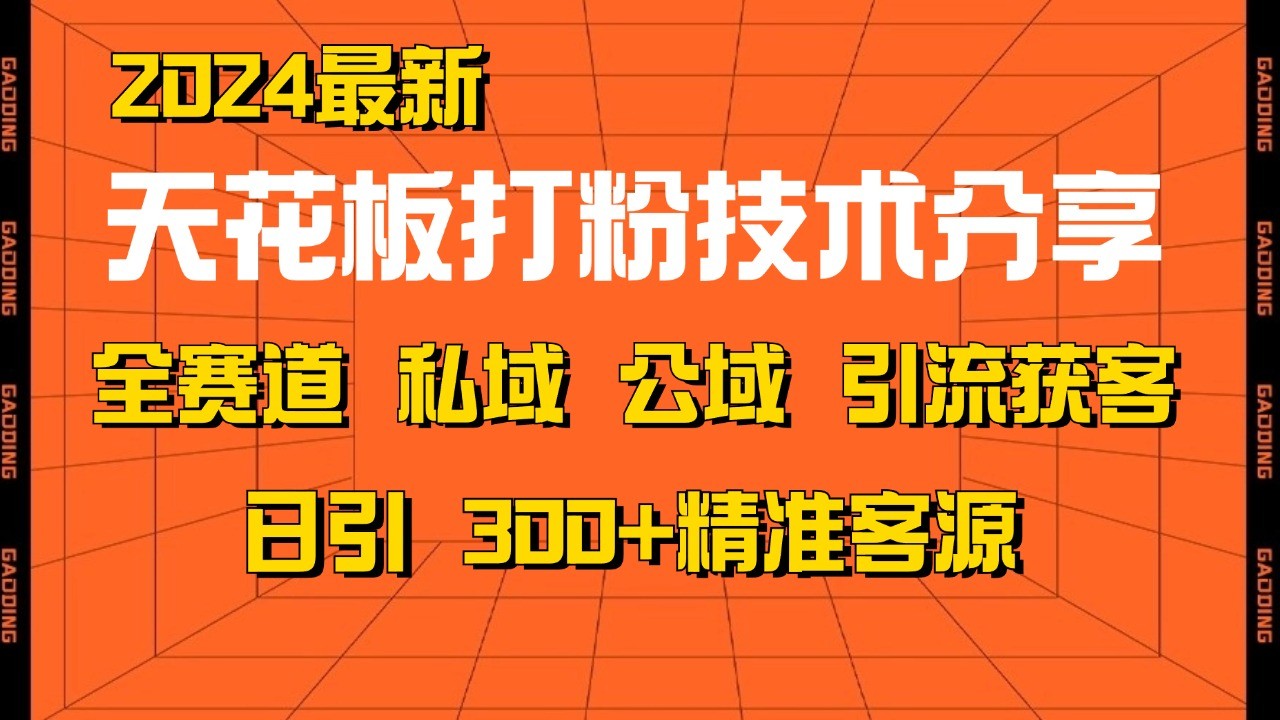天花板打粉技术分享，野路子玩法 曝光玩法免费矩阵自热技术日引2000+精准客户-财兔窝项目网