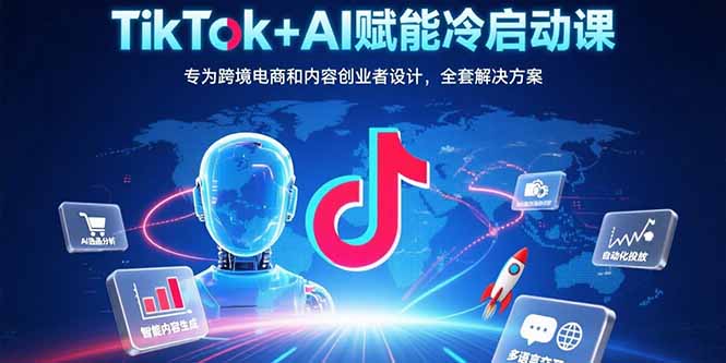 TikTok+AI赋能冷启动课：专为跨境电商和内容创业者设计，全套解决方案-财兔窝项目网