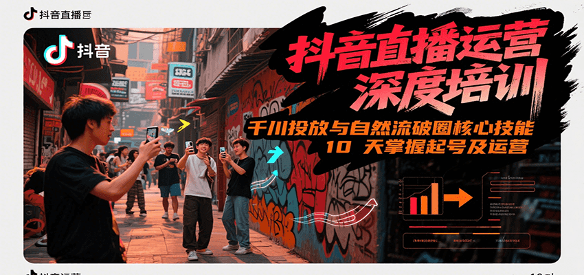 抖音直播运营深度培训，千川投放与自然流核心技能，10天掌握起号及运营(6-7月新课)-财兔窝项目网