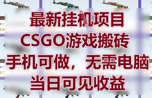 最新挂G项目，CSGO游戏搬砖，手机可做，无需电脑，当日见收益【揭秘】-财兔窝项目网